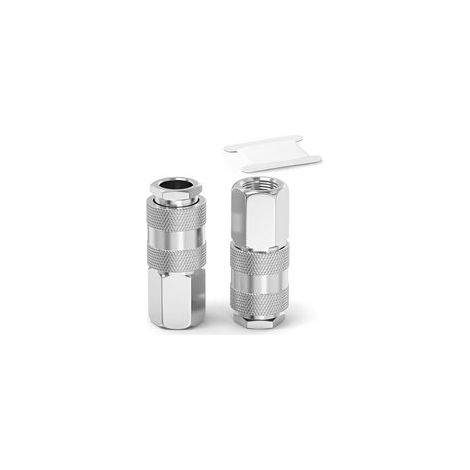 2 pièces 3/8" BSP femelle Raccords de tuyau d'air, Raccord rapide de tuyau d'air pour l'industrie, Kit de réparation de tuyau de compresseur pneumatique (1/5)