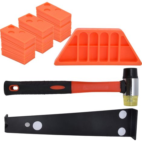 Kit 43 pièces outillage pose sol stratifié bois, kit installation parquet à clipser, outils manuels pour pose de plancher à la maison (1/5)