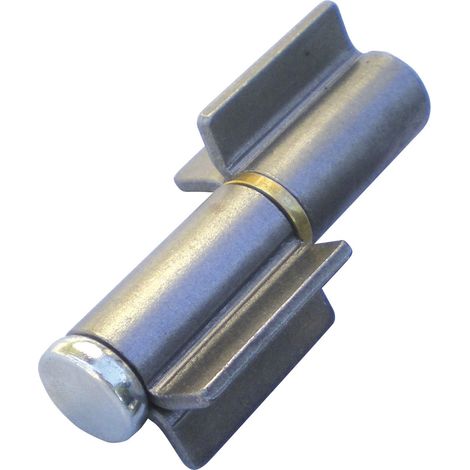 Anschweißband 2-teilig V-Lappen, Stahl blank Stift 16 mm mit Messingring (1/4)