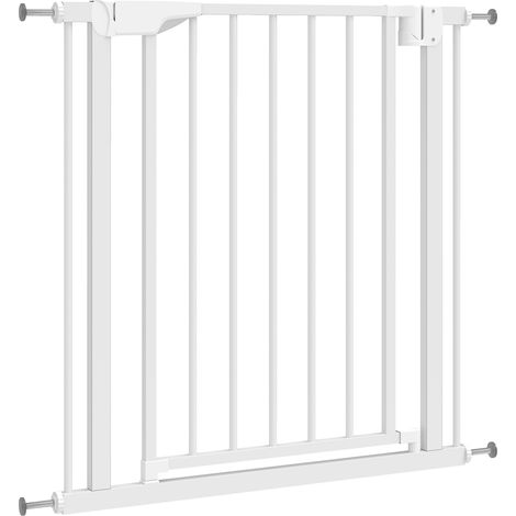 PawHut Cancelletto di Sicurezza per Bambini e Animali 76-81x76 cm, Bianco