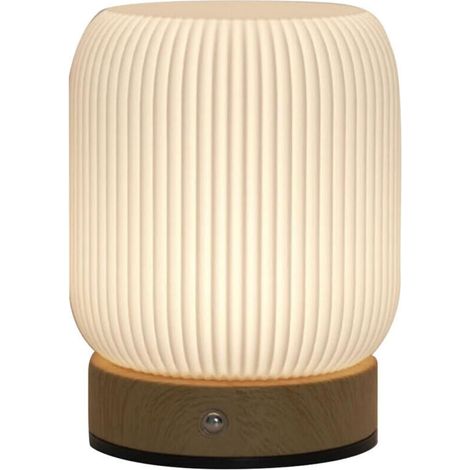 Lampe de chevet tactile à LED 3 couleurs, veilleuse pour chambre d'enfant avec variateur, sans fil 3 000 mAh, rechargeable par USB, idéale pour l'allaitement, la chambre ou le salon. (1/4)