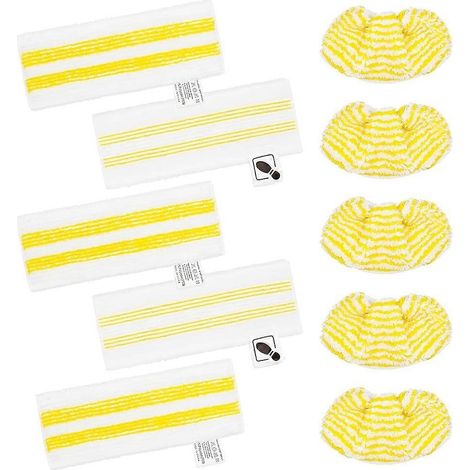 10 Stück Mikrofaser-Bodentücher & Handdüsenpads für Kärcher Easyfix SC1 SC2 SC3 SC4 SC5 Dampfreiniger Mikrofasertücher (1/5)