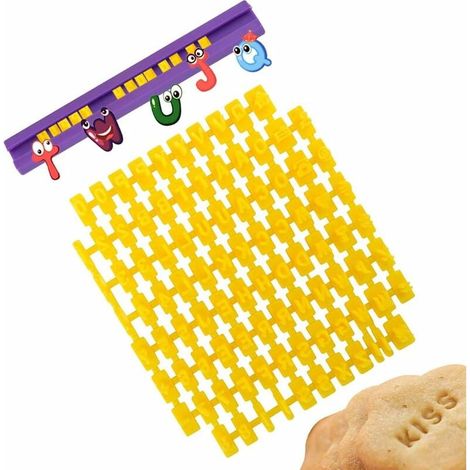 Emporte-Piece Alphabet - 93 Lettres et Chiffres en Plastique Alimentaire - Pour Pâte à Sucre Fondant Biscuits - Lot Complet