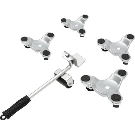 Metall Dolly Heavy,3 Räder Möbeltransport Profi-Set mit 4pcs,kan 200kg Tragfähigkeit und 360-Grad-drehbar,für Haushalte, professionelle Umzugsunternehmen, Lagerhäuser, Geschäfte, Garagen, usw