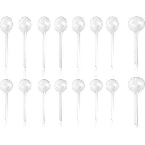 Lot de 16 dispositifs d arrosage automatique transparents pour plantes avec goutteurs boules et sphères d arrosage pour fleurs plantes d intérieur et d extérieur et jardin (1/5)