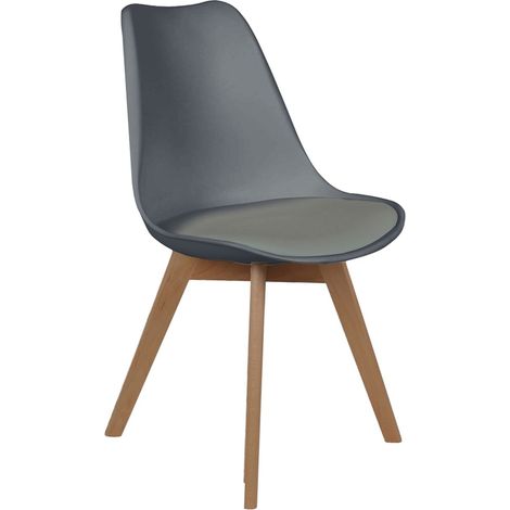 Chaise design scandinave avec coussin rembourré