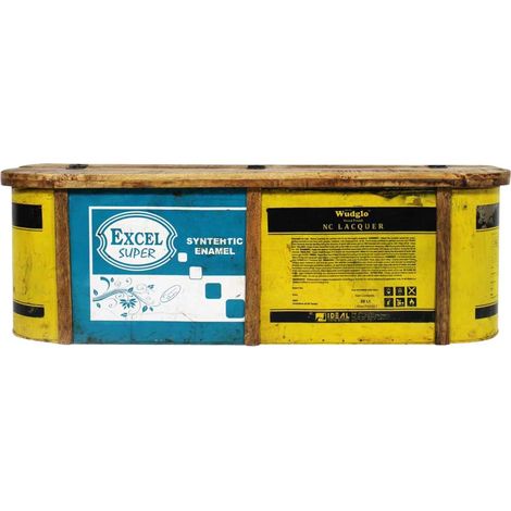 Made In Meubles – Banc coffre en bois de manguier et métal recyclé – Style vintage – Dimensions 39x120.5x30.5 cm – Pour espaces intérieurs (1/5)