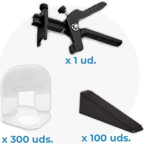Level Kit pack de nivelación cerámica (300 calzos + 100 cuñas + alicates) 1 mm