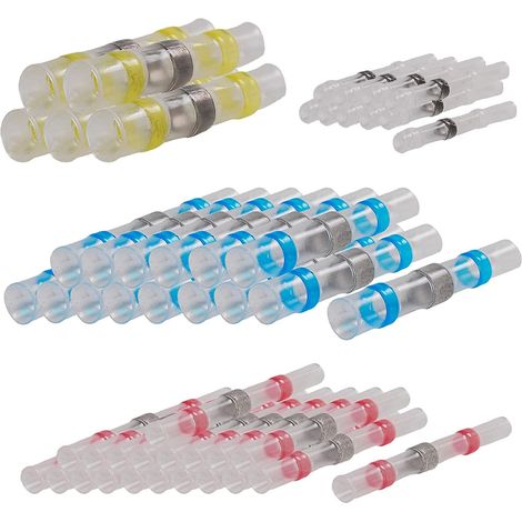 50pcs Connecteurs Électriques Thermorétractables, Étanches pour Câbles