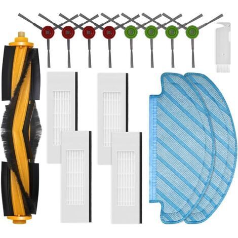 Pices de rechange compatibles pour Yeedi Vac Max/Vac Station, pour Ecovacs N8 / N10 Plus accessoires, 1 brosse principale, 8 brosses latrales, 4 filtres hepa, 2 chiffons (1/5)