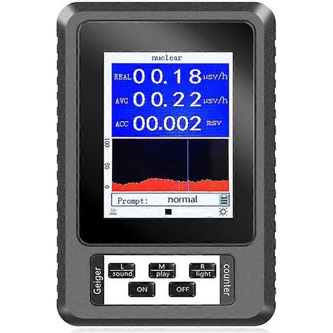 Compteur de rayonnement électromagnétique, détecteur de rayonnement nucléaire, dosimètre portable, écran LCD noir (1/5)