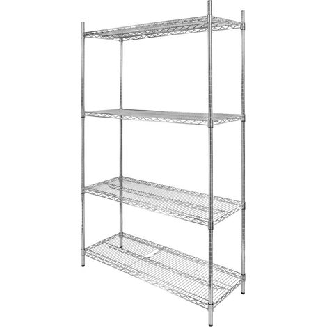 Estantería de catering cromada Mega-M 4 estantes H-180 L-90 G-45 N (1/5)