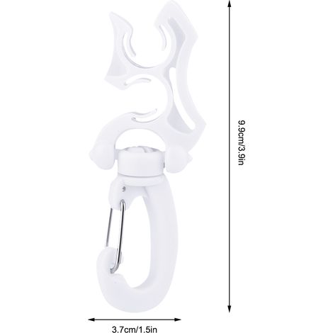 Porte-régulateur de plongée double avec clip et boucle pour BCD et snorkeling (Blanc) (1/5)