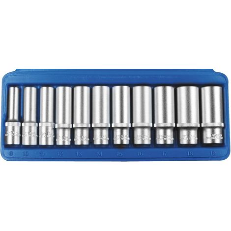 Jeu de Douilles Profondes, 3/8 Pouces, 8-19 mm, 11 Pcs (1/3)