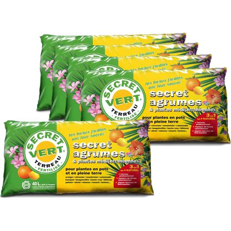 Terreau bio pour agrumes et plantes méditerranéennes 40 L (lot de 5) (1/3)