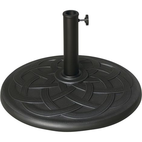 19KG Resin Umbrella Base Garden Parasol Base Stand Round Sun Shade Holder Suitable For Pole Between Φ38mm to Φ48mm