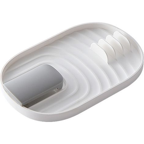 Soporte plegable para cucharas, soporte para tapas, soporte multifuncional para utensilios de cocina (blanco, 1 unidad) (1/5)