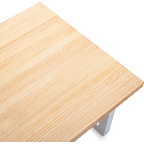 Mesa Centro iCub Strong ECO 120x50x43cm Blanca madera acabado natural estilo nórdico industrial Box Furniture