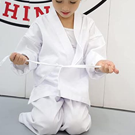 Karate Gi - Polyester-Cotton Blend - Breathable Martial Arts Uniform for Training - Includes Adjustable Belt - Adult and Kids Sizes (1/5)