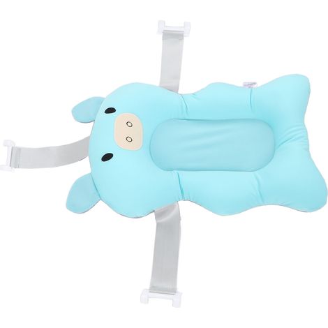 Coussin de bain flottant et ajustable pour bébé, doux et sûr, bleu clair. (1/5)