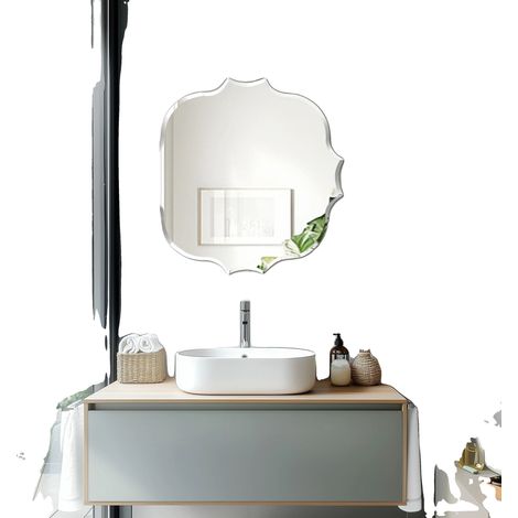Miroir mural sans cadre, forme irrégulière, style moderne (1/2)