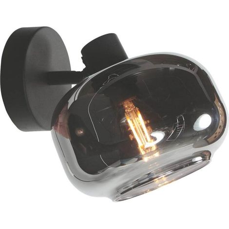 Mexlite - spot - Tenebris - noir - verre métal verre fumé - lampe (1/3)