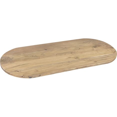 Tischplatte oval Akazie Natur 140 x 60 cm EMILIAN
