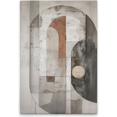 Leinwandbild Abstrakte Formen M1-No.52130 - Kunstdruck auf Leinwand in Beige Creme - Wandbild 60 x 90 cm (1/5)