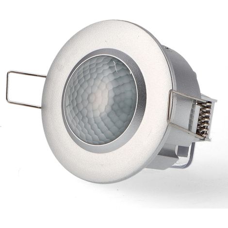 IluminaShop - Detector de Movimiento PIR 360º Empotrable Plata (1/5)