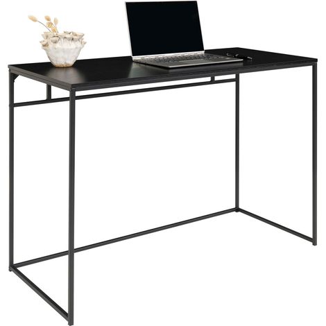 Scrivania Vita in nero con struttura in acciaio, 100×45×75 cm