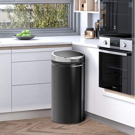 Poubelle automatique 42 L noire – ouverture sans contact (1/5)