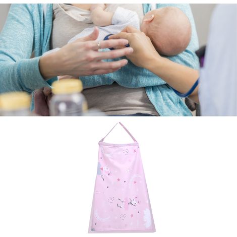 Tablier d'allaitement, couverture d'allaitement respirante pour bébé avec bretelles élastiques, rose (1/5)