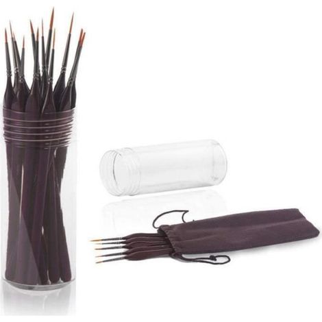 NetBoat Brosses de Peinture Ensemble 12Pcs Crochet Ligne Pen Set Pinceau Miniature détail Fineliner Nail Art Dessin Peinture (1/4)