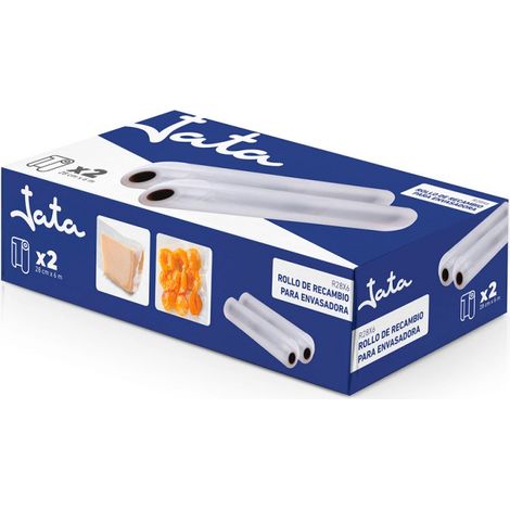 Rollos de plástico para máquina de conservación al vacío, 28 cm x 6 m, 2 uds (1/2)