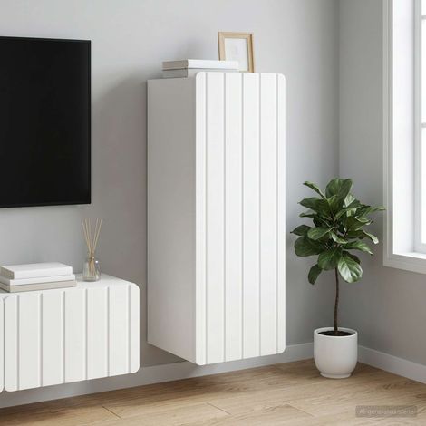 vidaXL Mobiletto a muro Bianco 33 x 34,5 x 94 cm Legno ingegnerizzato (1/5)