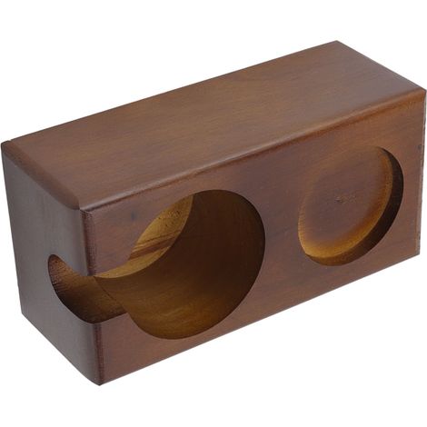Support Tamper en Bois de Hêtre avec Rack de Rangement Accessoires Bar à Café pour 58mm Marron (1/5)