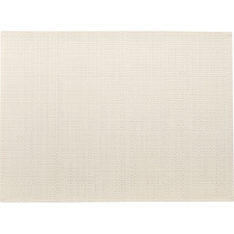 Set de table protection de table en PVC et polyester tissé neige argent 33 x 45 cm - PANGIVO (1/2)