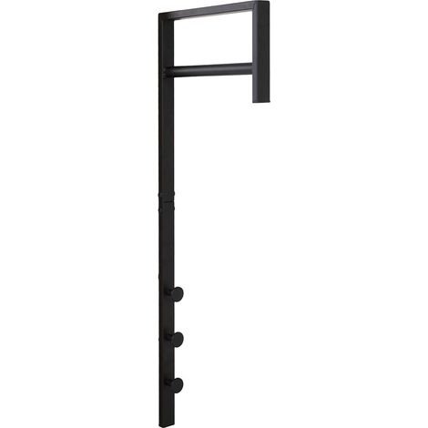 Altobuy – Portant mural en métal noir – Dimensions 30 x 3 x H82 cm – Penderie et patères pour rangement vêtements – Fixation verticale/horizontale (1/4)