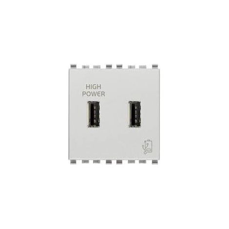 Prese di Alimentazione Usb 5V 2,1A 2 uscite fontali Serie Civili Vimar Eikon Next 20295.N