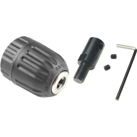 Filetage 0,8 mm-10 mm Mandrin de perçage 3/8-24 UNF Tige de connexion filetée Diamètre intérieur 10 mm force de serrage Foret sans clé Accessoires pour perceuse électrique manuelle (1/5)