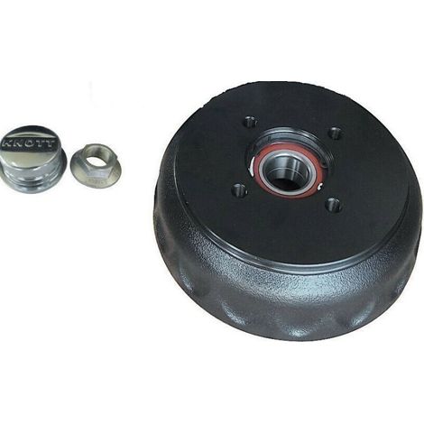 Kit tambour de frein 4 trous 130 mm – Roulement cartouche AAA-828 – Écrou de fusée M24 x 1,5 – Diamètre intérieur 200 mm – Knott