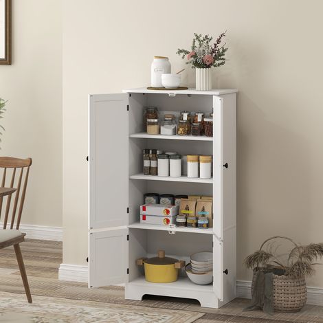 Küchenbuffetschrank mit verstellbaren Schränken und Regalböden, 58,2 x 30 x 123 cm, weiß