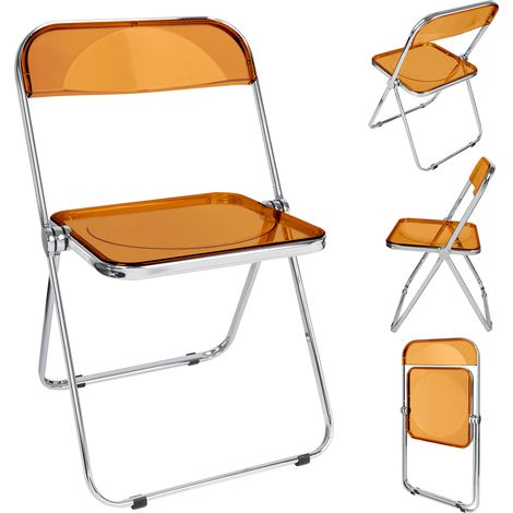 Haloyo® Chaise pliante, chaises de bureau, Chaises de Jardin, matériau PET, 46x46x75cm, jaune (1/5)