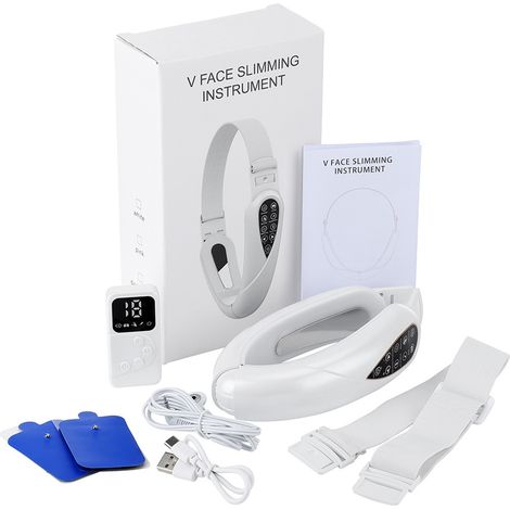 Masajeador Facial V-Face - Estimulador Electromuscular EMS - Fototerapia Roja y Azul - 5 Modos de Tratamiento - Control Remoto - 1 Unidad (1/5)