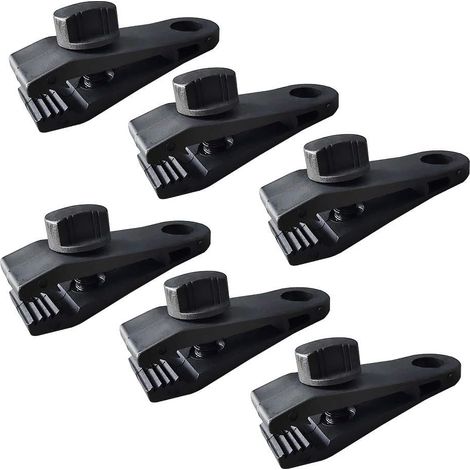 Lot de 6 pinces pour bâche imperméable, clips de tente pour fixation de voiles et bannières (1/5)