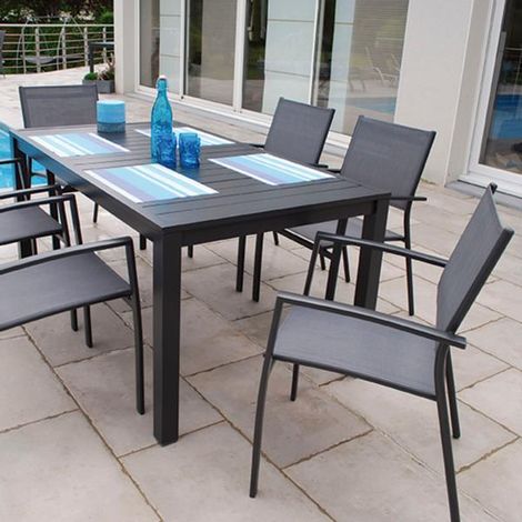 Conjunto de jardín serie PARMA 1 mesa y 6 sillas - (1/3)