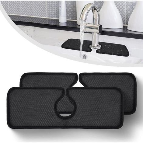 Tapis de robinet de cuisine évier de cuisine Splash Guard Tapis d'évier de cuisine Robinet Splash Guard Robinet Splash Catcher évier Splash Guard Derrière le robinet évier,2PCS (46×10CM ) (1/5)