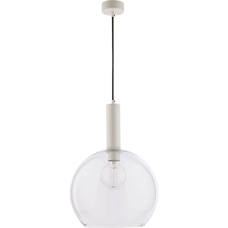 Lampada sospensione minimal bianca vetro Ø30 E27 Jupiter