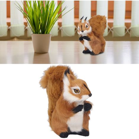 Écureuil de Simulation - Peluche Réaliste Hauteur 16 cm - Décoration Jardin Intérieur Bureau - Lot de 1