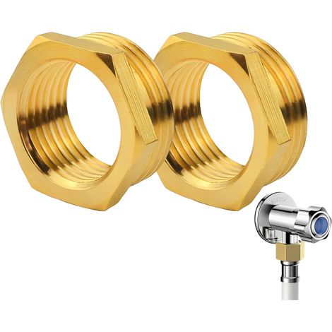2 PCS Réducteur en laiton Adaptateur 1 à 3/4 pouces, AG Ø 32,5mm x IG Ø 25mm, Raccord Fileté Mâle à Mamelon Femelle, pour Systèmes de Conduites d'Eau et Gaz (1/5)